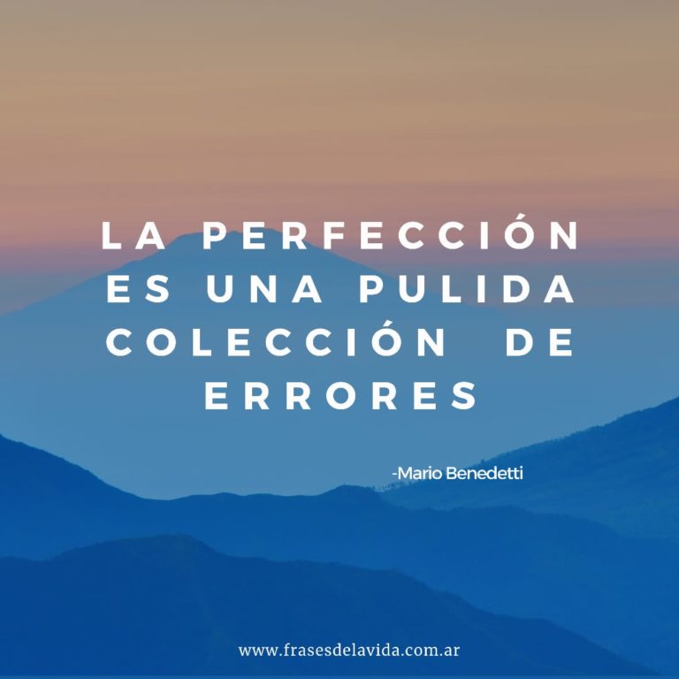 La perfección es una pulida colección de errores - Frases de la vida